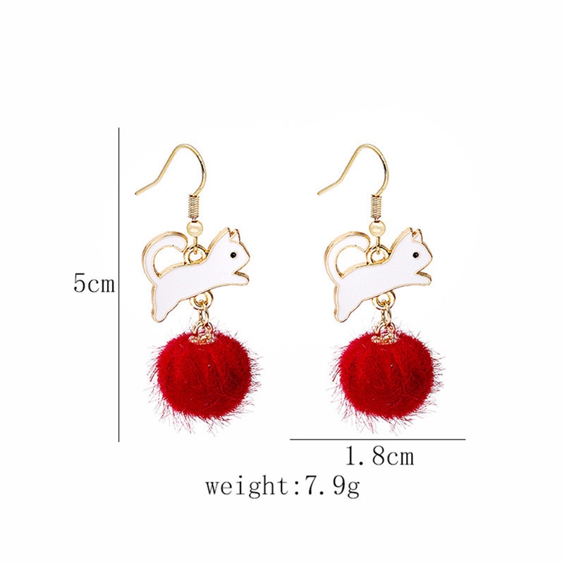 Anting Tusuk Gantung Wanita Desain Geometri Bulat Merah Hias Mutiarabunga Cherry Untuk Pernikahan