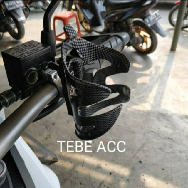 Holder Tempat botol minum carbon Honda Adv Pcx CBR Beat street stang telanjang