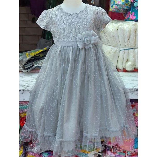 Gaun anak tile dot slyer