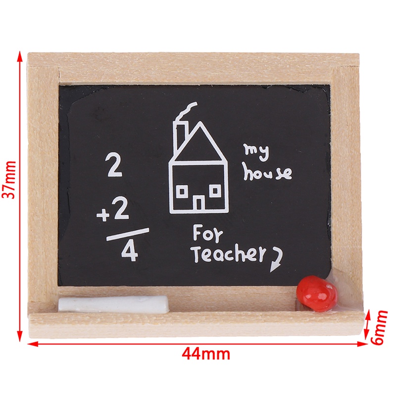 1pc Papan Tulis Hitam Mini Skala 1: 12 Untuk Kamar Anak