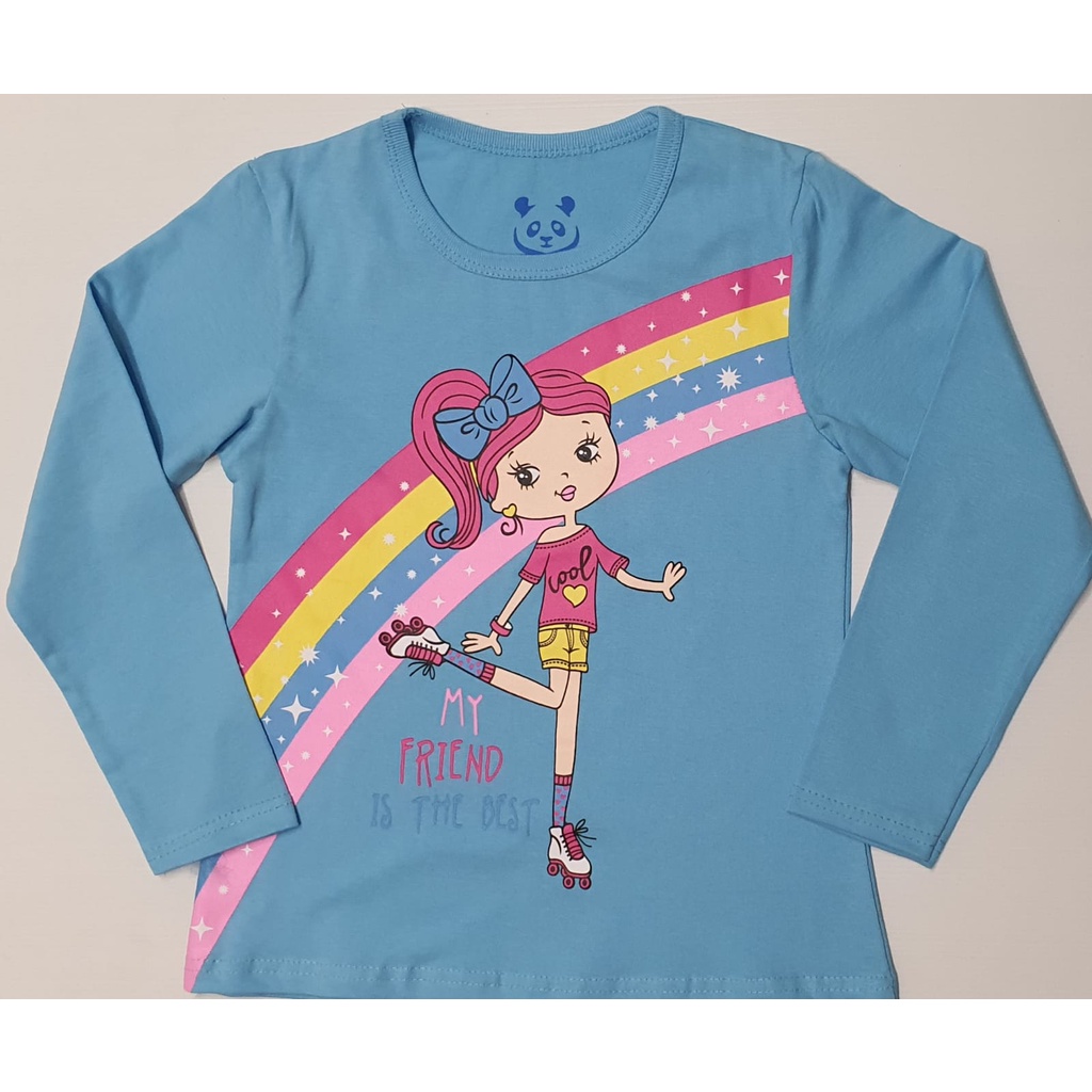 RKA - KLGCe Kaos Lengan Panjang Anak Karakter Cewe Sepatu Roda Biru