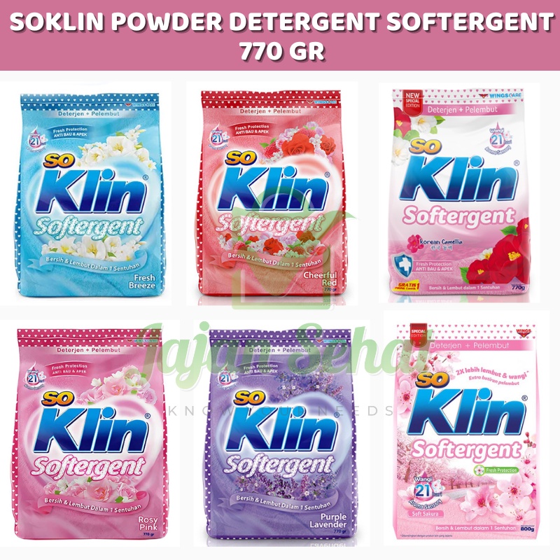 Soklin Powder Detergent Softergent 770gr