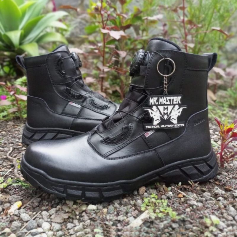 Sepatu Pdl Tali Putar Lantas Midtrex Kulit Sapi Asli Berkualitas Merk Mr.Master Sepatu Pdl Tni Polri Security Satpam