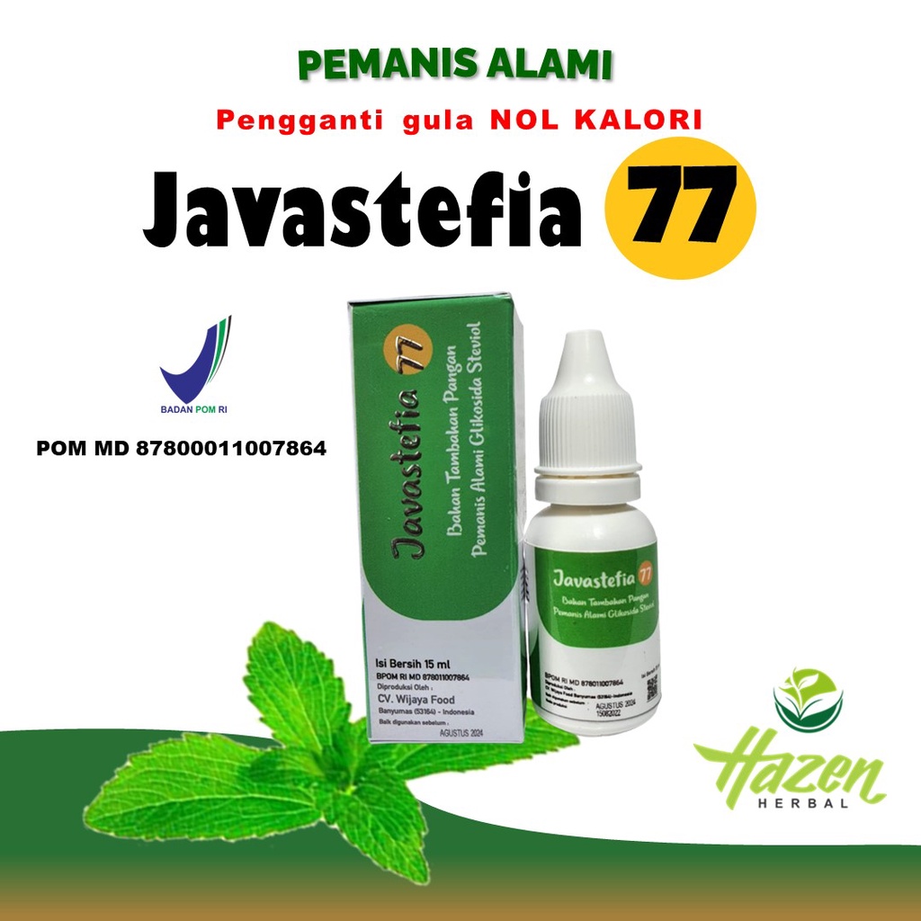 

GULA DIABET STEVIA CAIR JAVASTEFIA 77 PEMANIS ALAMI NOL KALORI /BPOM