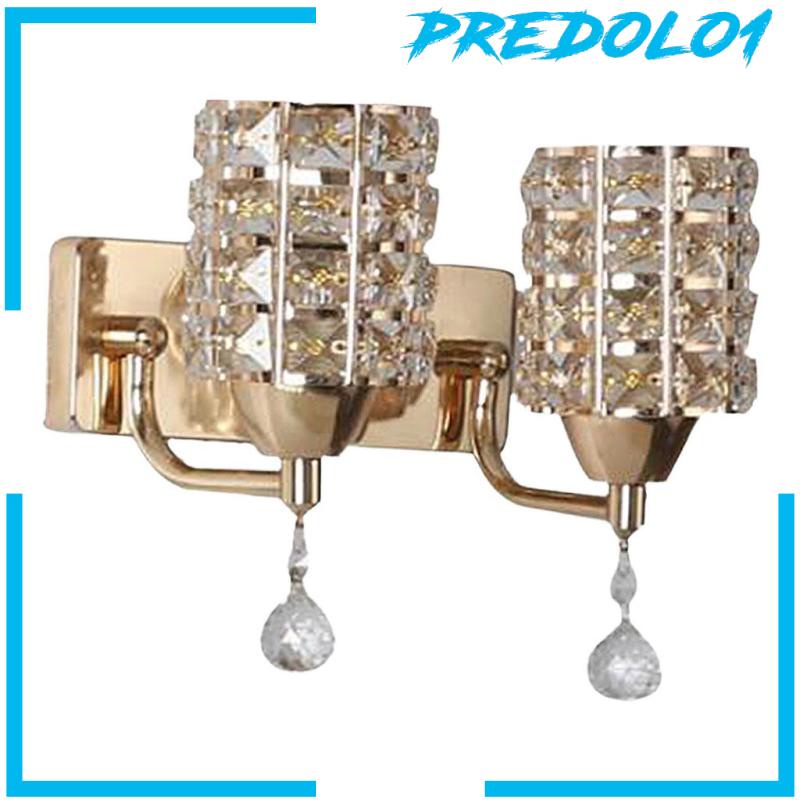 [PREDOLO1] Modern Led Crystal Wall Lamp Sconce Light Bulb Bedroom Bedside Balcony Decor