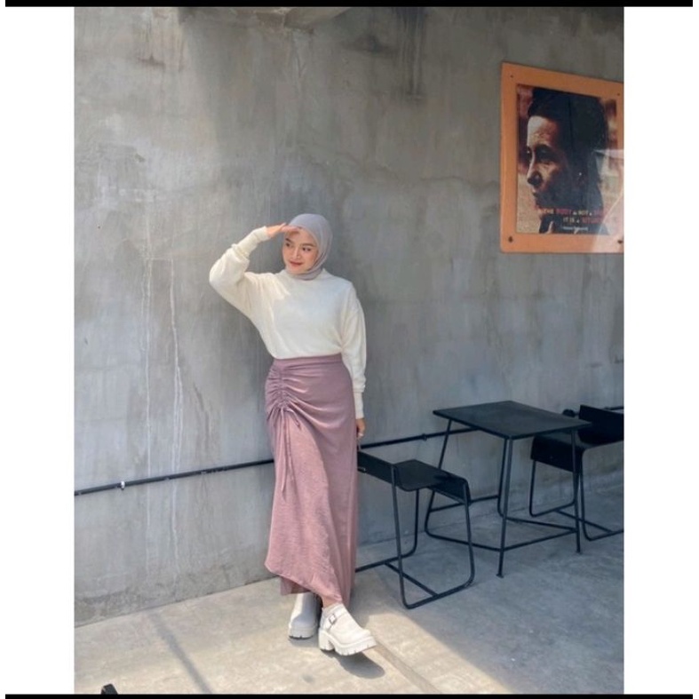 Rok Serut Crinkle airflow premium/Rok wanita Cringkel/rok serut kringkel korean skirt-1