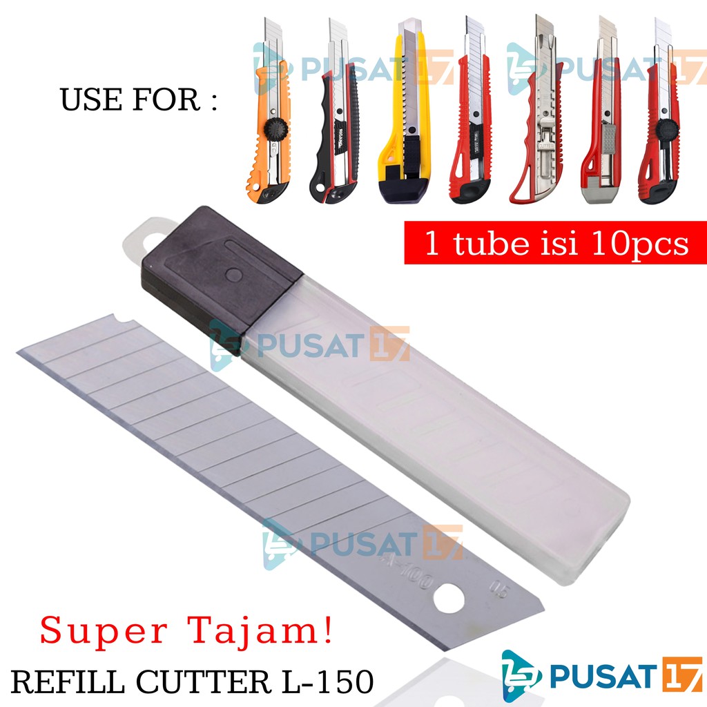 ISI REFILL CUTTER L150 10PCS / ISI CUTTER L-150 CUTTER BLADE REFILL ISI CUTTER BESAR ISI PISAU KATER