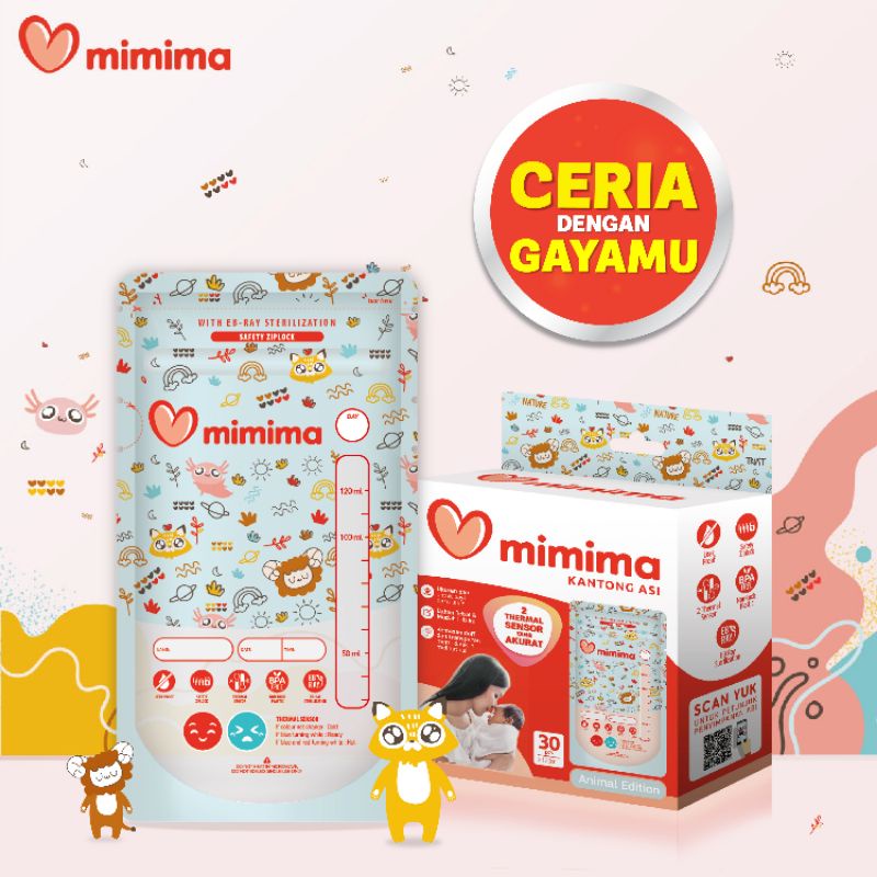 KANTONG ASI MIMIMA DOODLE EDITION 120ML isi 30PC