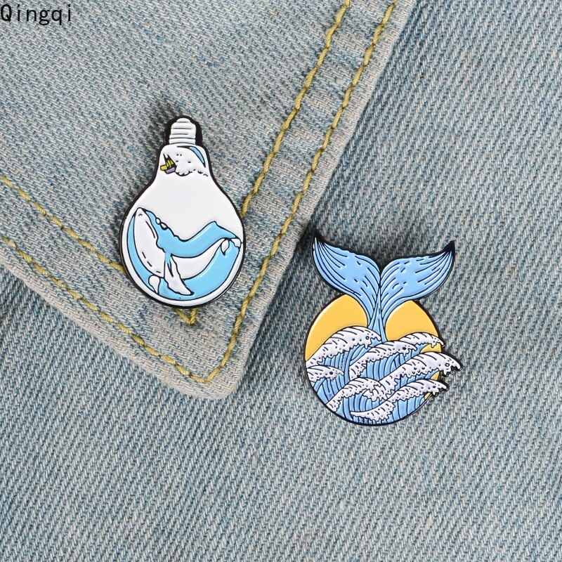 Bros Pin Enamel Bentuk Ikan Paus Kartun Untuk Hadiah Teman