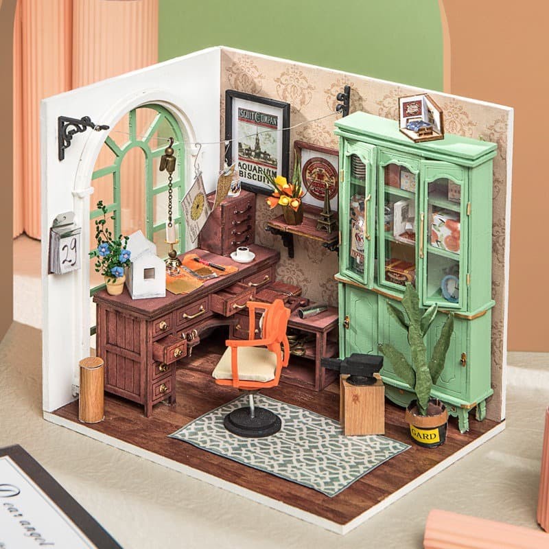 ROLIFE Robotime DIY Wonderful Life Jimmy's Studio DGM07 Miniature Wooden Dollhouse Toy And Hobby Collection