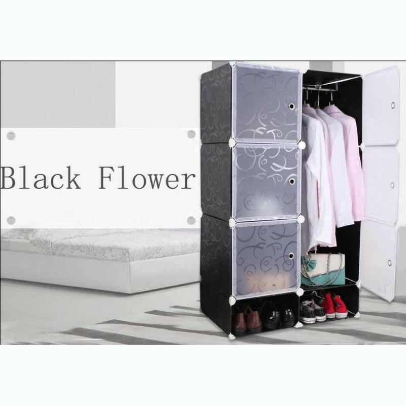 Lemari Baju Plastik DIY Multifungsi Wardrobe Storage Box  6 Pintu