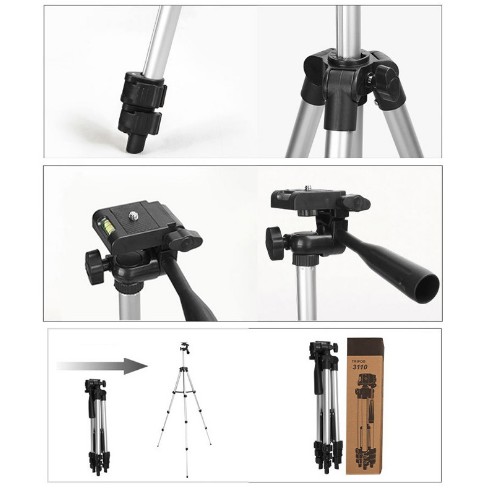 (KHUSUS GROSIR) Tripod 3120 HITAM handphone hp u holder Kaki Stabilizer 1 Meter