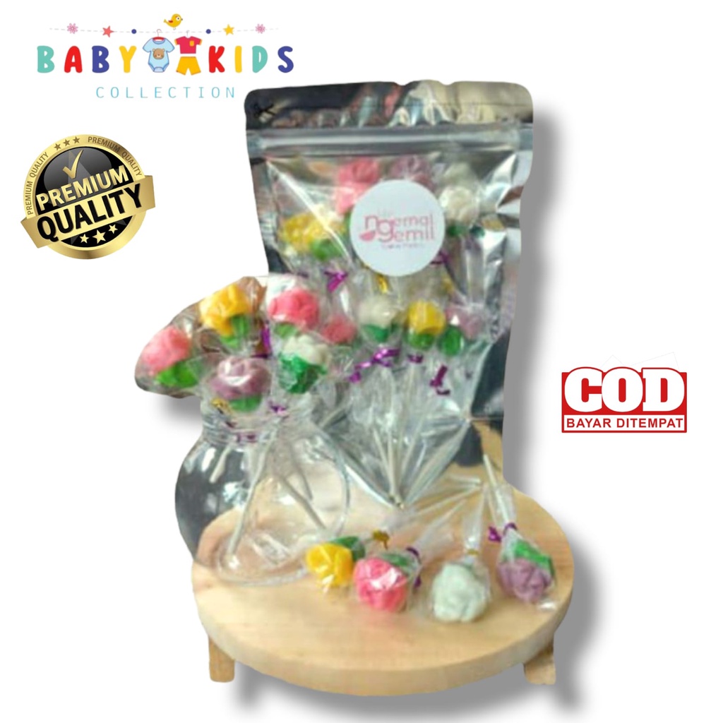 

Permen Lolipop Bunga Mawar Mix Colour Kualitas Premium