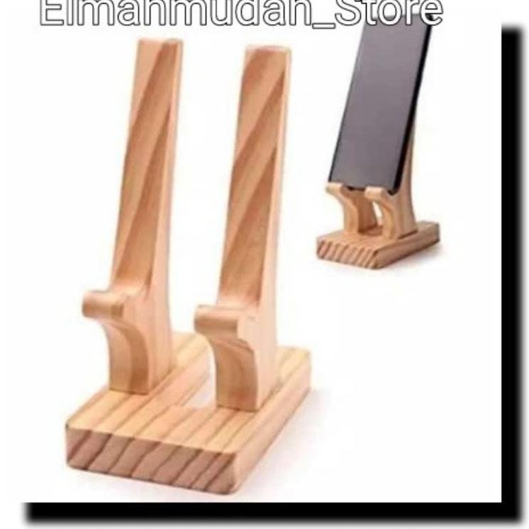 10.10 Terlaris stand hp holder karakter kayu jati Belanda COD