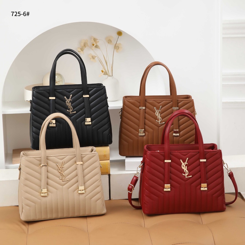 Y Quilted Top Handle Tote Bag #725-6