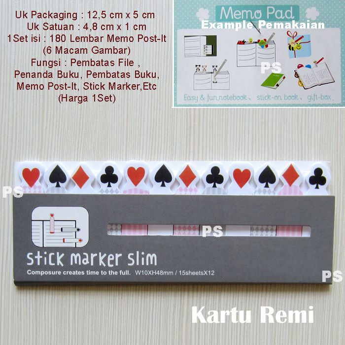 

Sticker Marker or Memo Tempel Sticky Note Lucu 1Set