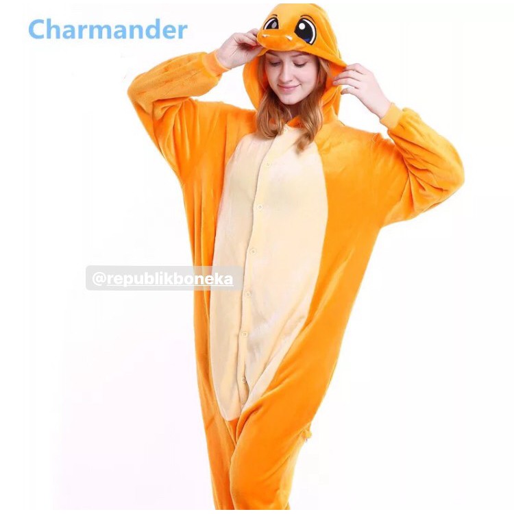 BAJU ONESIE CHARMANDER POKEMON KOSTUM PESTA PIYAMA