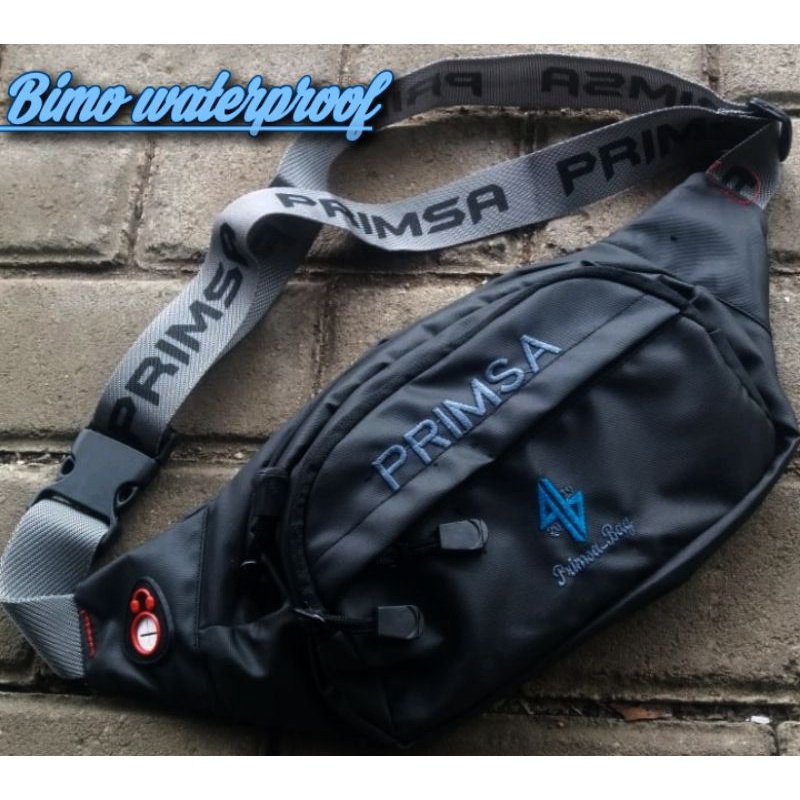 B(.Bimo import)  Tas selempang pria wanita/Waist bag 4 resleting/Tas gaul tas trendi