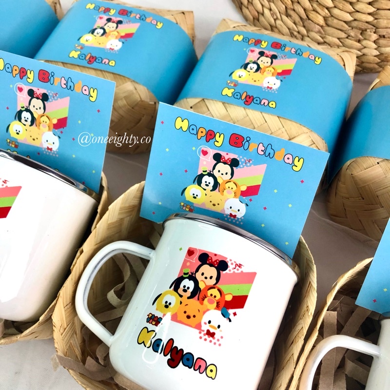 SOUVENIR MUG ENAMEL PREMIUM CUSTOM SOUVENIR PERNIKAHAN ULANGTAHUN AQIQAH KHITANAN BIRTHDAY WEDDING B