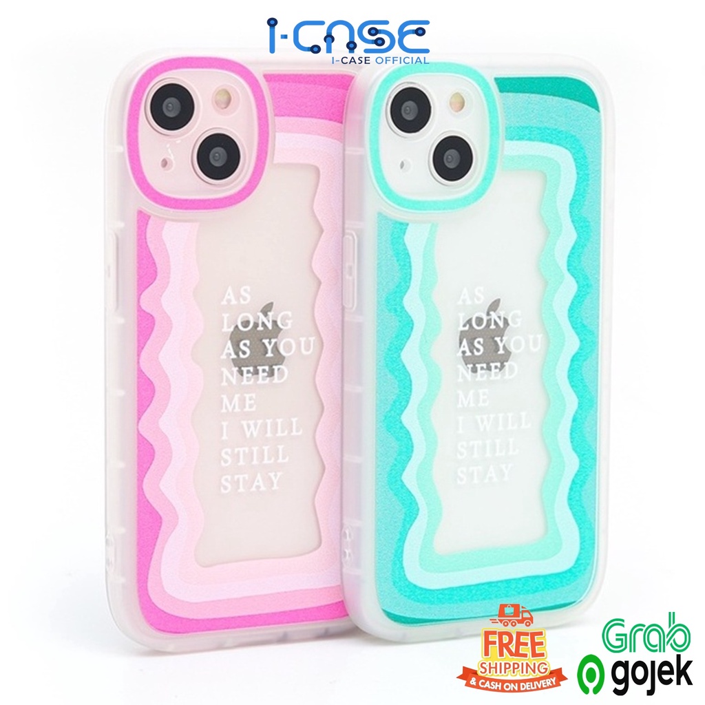 Case Gradasi Wavy Pattern Full Lens Cover For iPhone 7 8 PLUS XR X XS MAX 11 12 13 MINI PROMAX