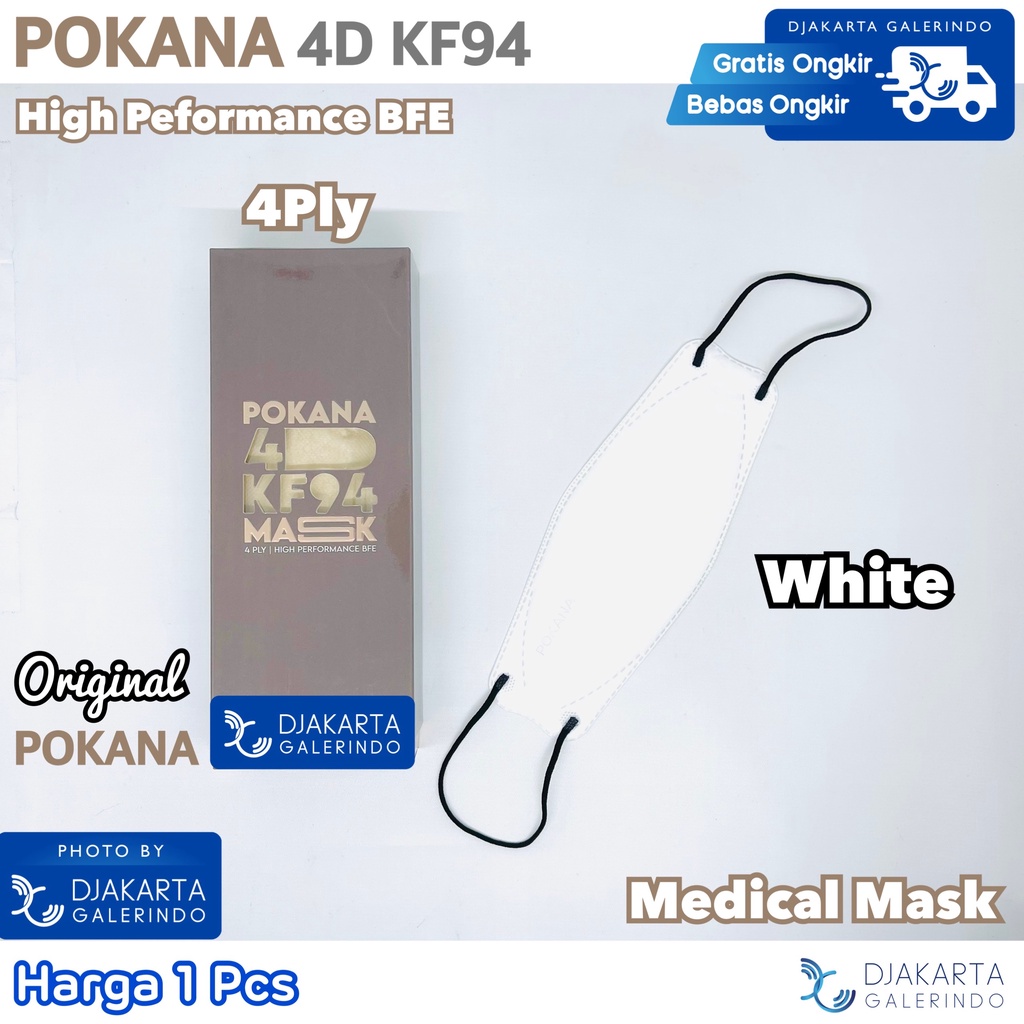 Masker POKANA 4D KF94 Masker Medis 4ply Original Pokana