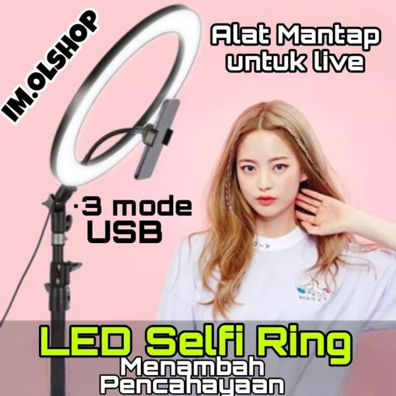 Selfi RING LIGHT HP LED 26,33cm+2.1m TRIPOD⭐ IM ⭐