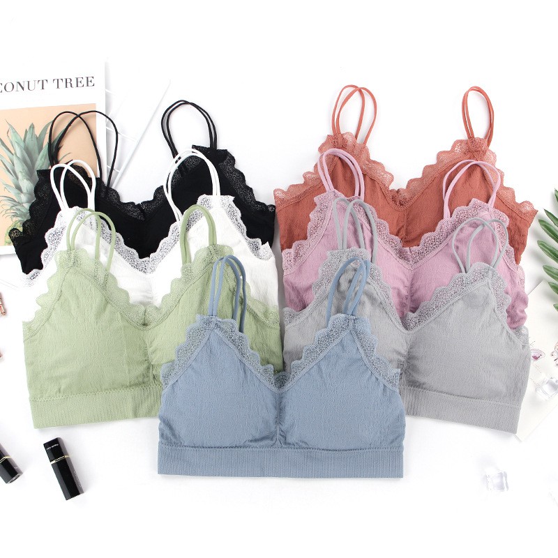 ❀ Chingu ❀ PW103 COD Sport Bra Yoga Olahraga Fashion Wanita Renda Tanpa Kawat Seksi Import Surabaya