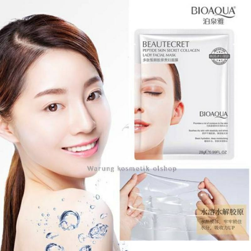 BEAUTECRET BIOAQUA  PEPTIDE SKIN COLAGEN FACE MASK [ BPOM ]