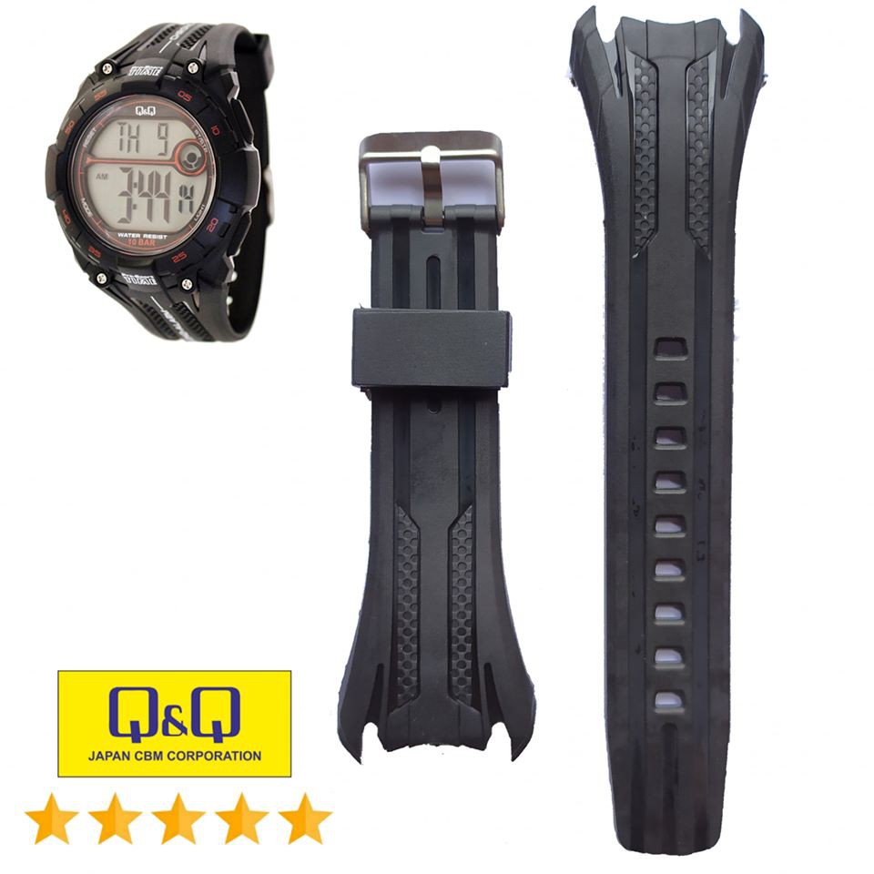 Strap Q&amp;Q M121 QnQ 121 Tali Jam Tangan Q&amp;Q M 121 Black