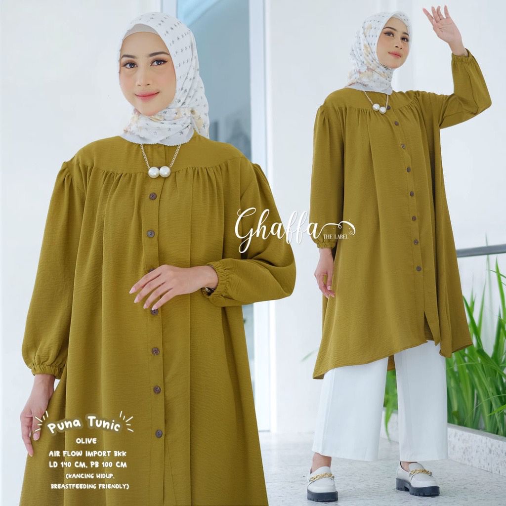 (AMD) TUNIK ARLIN FULL KANCING DAILY BUSUI WANITA TUNIK AIRFLOW