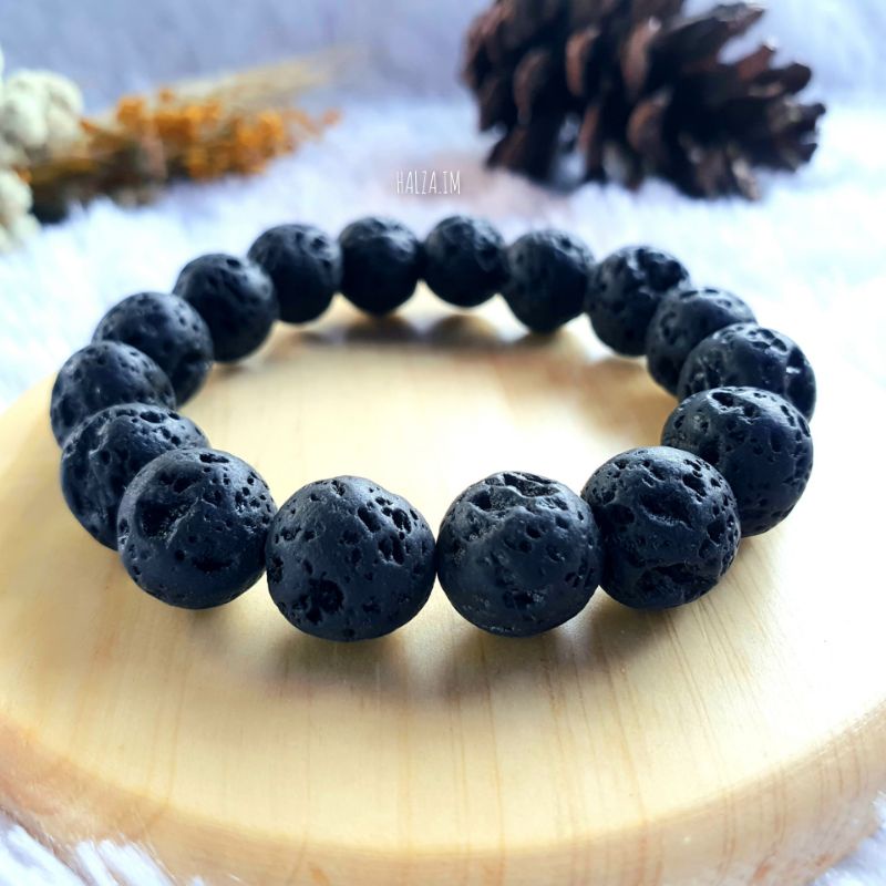 Lava Stone - Gelang Batu Alam Asli Pria Wanita - Natural Stone