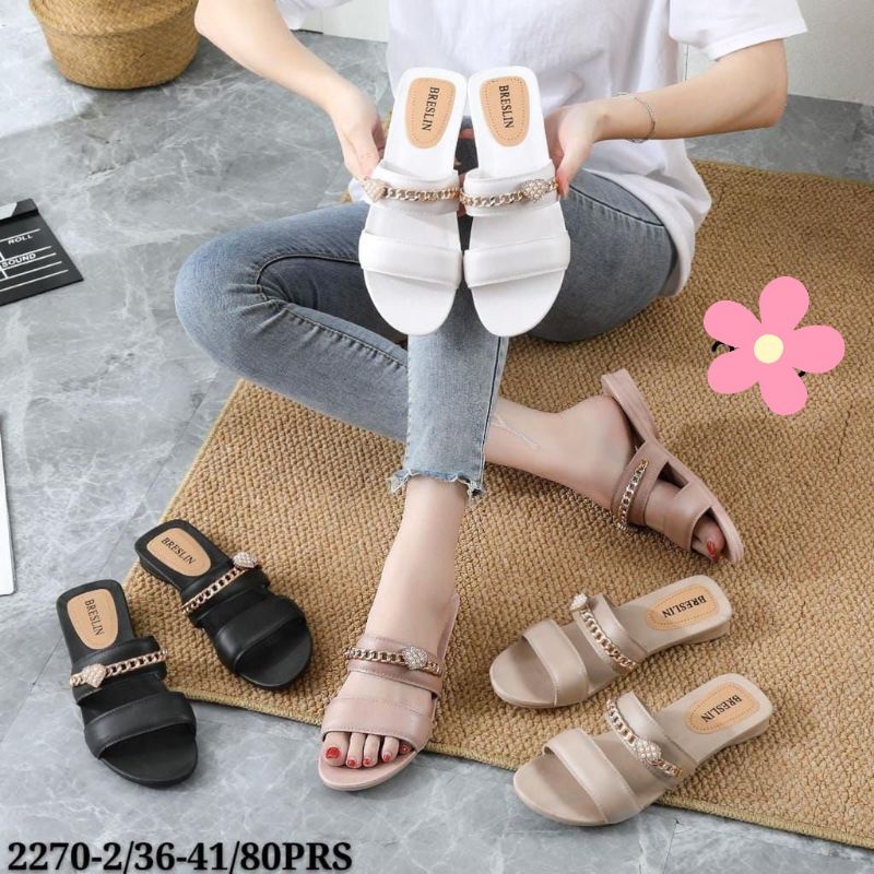 SANDAL WANITA BRESLIN BAN 2 RANTAI TIPIS