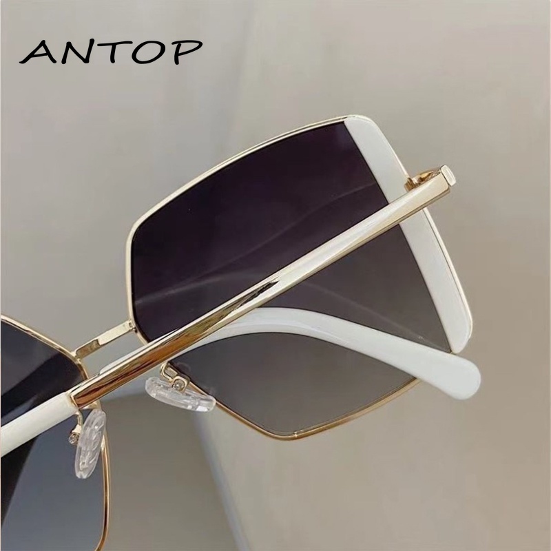 Ins Retro Square Sunglasses Alloy Frame Aksesoris Fashion Unisex ANTOP