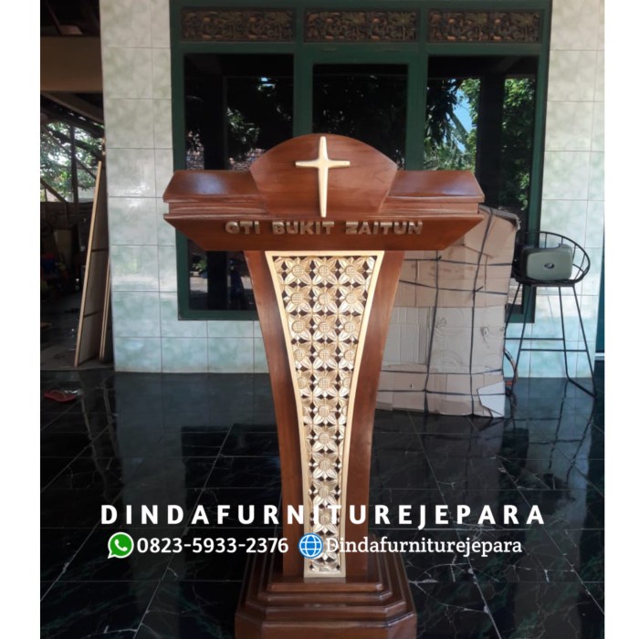 podium mimbar gereja -podium salib gereja - podium greja kristiani