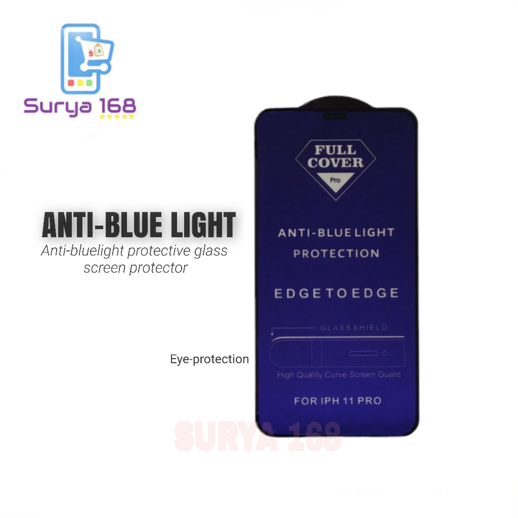 TEMPRED GLASS ANTI GORES BLUE LIGHT  TEMPREDGLASS TEMPERED GLASS ANTI RADIASI BLUELIGHT FULL 5 / 6 / 6S / 7 / 8 PLUS / X / XR / 11 / 12 / 13 PRO MAX