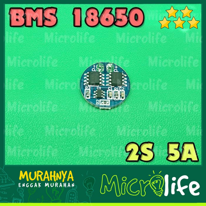 BMS 2S 5A Lithium Ion 18650 PCM Battery Management Protection Board