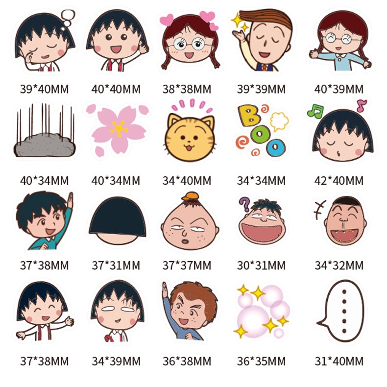 CM001 – Sticker / Stiker / Alat Tulis Anime Manga Cosplay Jepang Chibi Maruko Chan