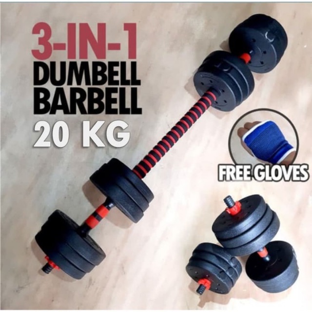 BSM.Medan 20KG Dumbell Barbell Set 3 in 1 - Dumbel Barbel Bongkar Pasang 20 kg