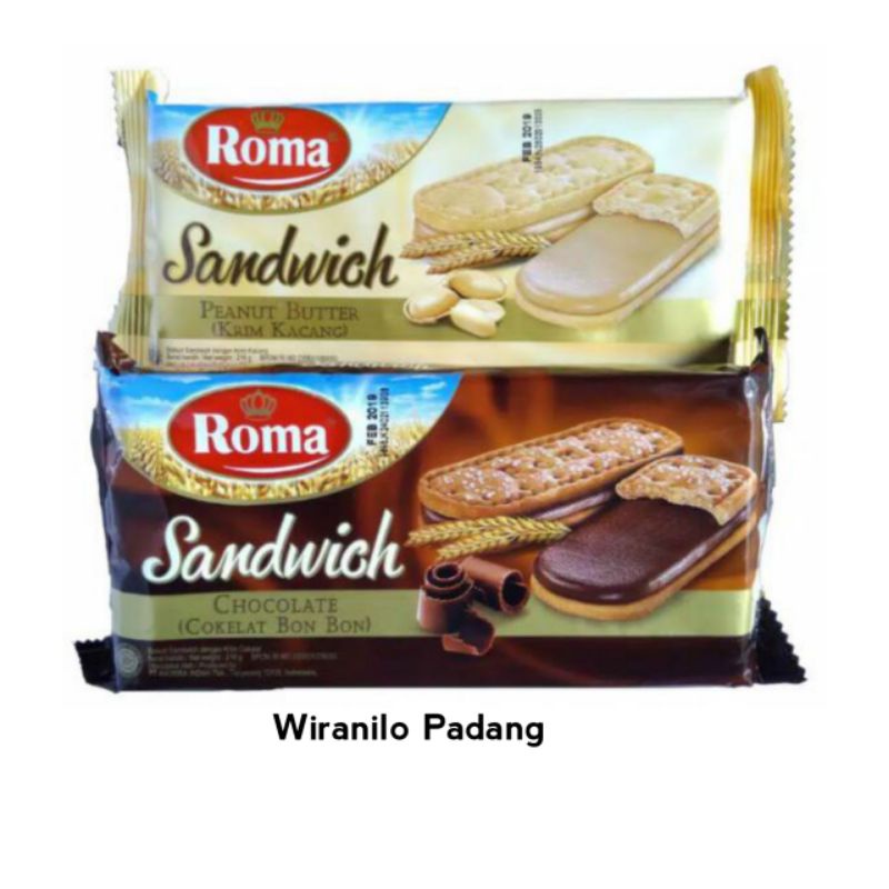 

Roma sandwich cokelat dan peanut butter 216 gr - Wiranilo Padang