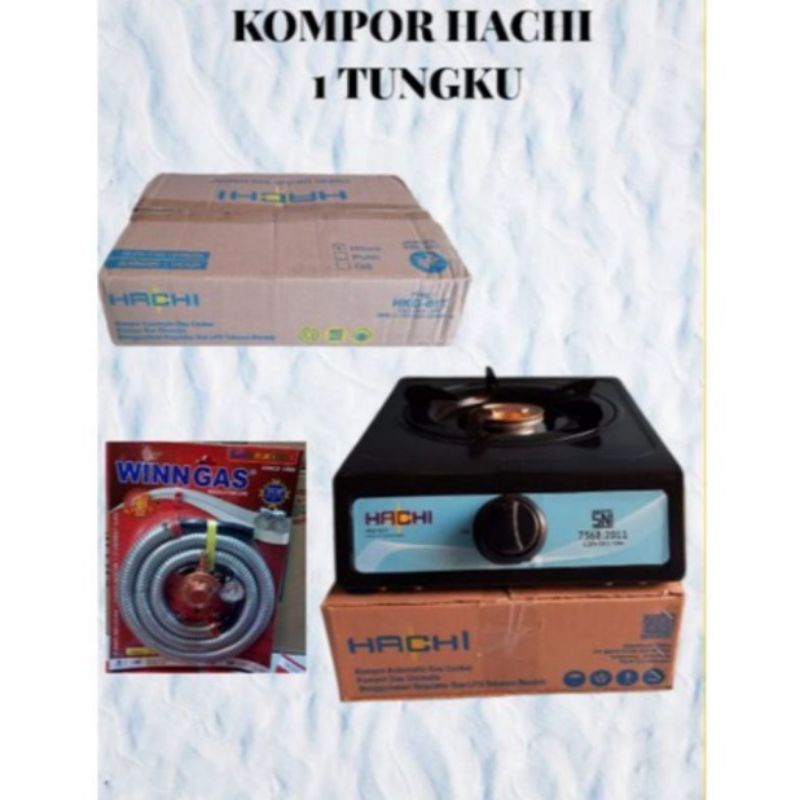 Kompor 1 Tungku  +  Selang Gas Paket  Winn Gas Regulator