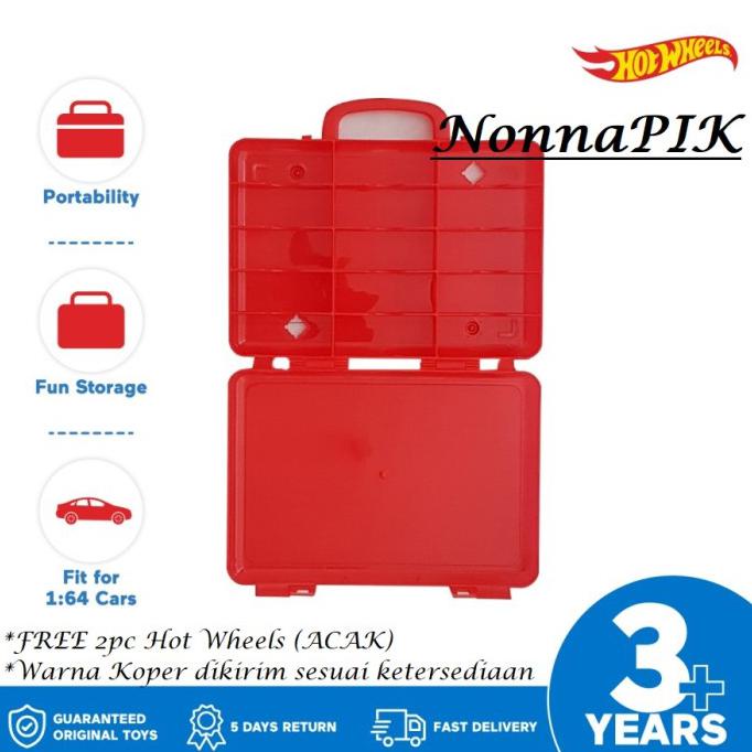 Promo Bulan Ini Hot Wheels Hot Box Carry Case Single (Isi 2Pcs Hot Wheels + 1Pcs Box) Bagus