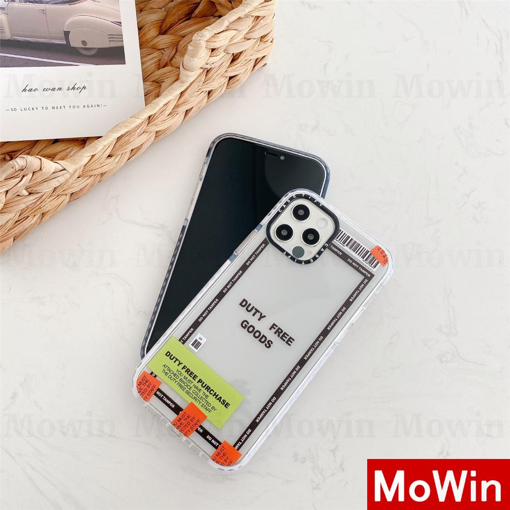 Mowin - Soft Case Tpu Transparan Motif Label Peringatan Untuk Iphone 12 Pro Max Xs Se Max 12 Se 2020 Pro 11 Mini Xr 8 7 7plus 8plus