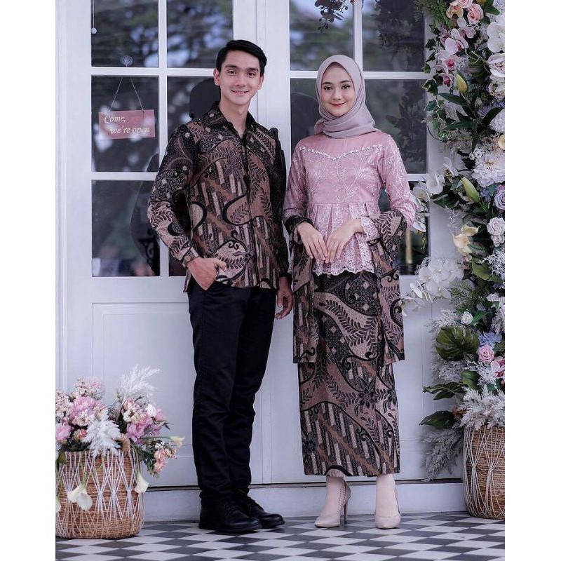 Kebaya batik couple asyifa dusty pink kebaya lamaran kebaya wisuda