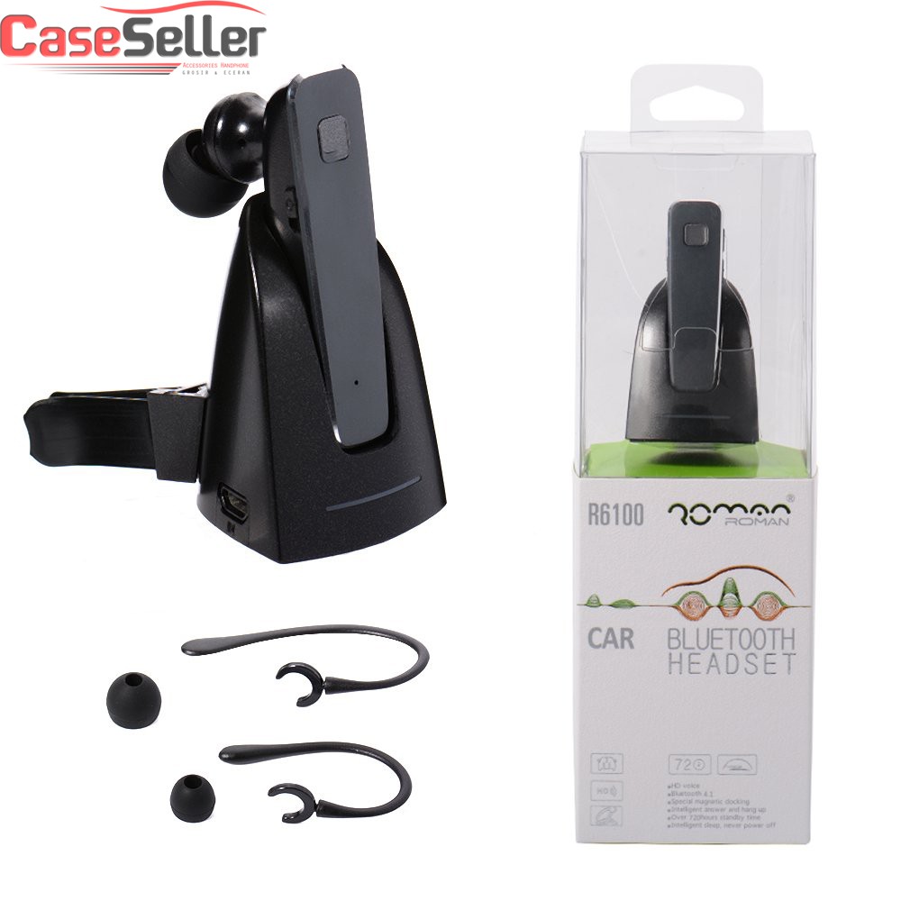 Roman R6100 Stereo Bluetooth Wireless Earphone Headset Handsfree Earphone Headset Headphone Headfree ROMAN R6100 Bluetooth ORIGINAL CaseSeller