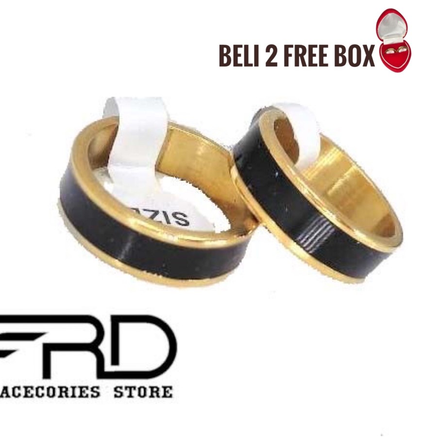 Cincin Hitam Emas / Cincin Couple TItanium Pria Wanita