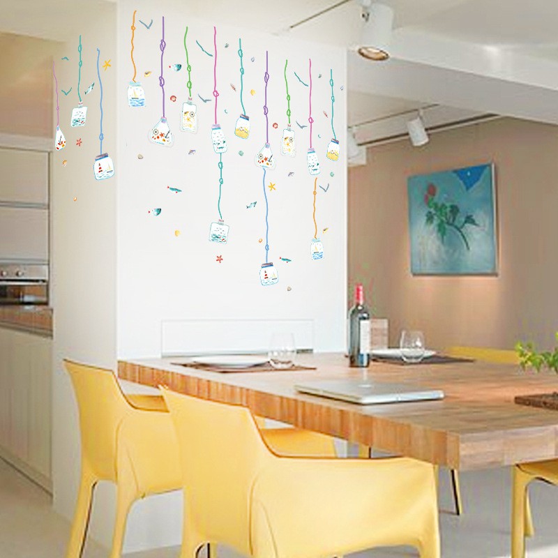 Reliza Wall Sticker Hanging Jar Kitchen Botol Gantung Dapur Stiker Dinding LDR