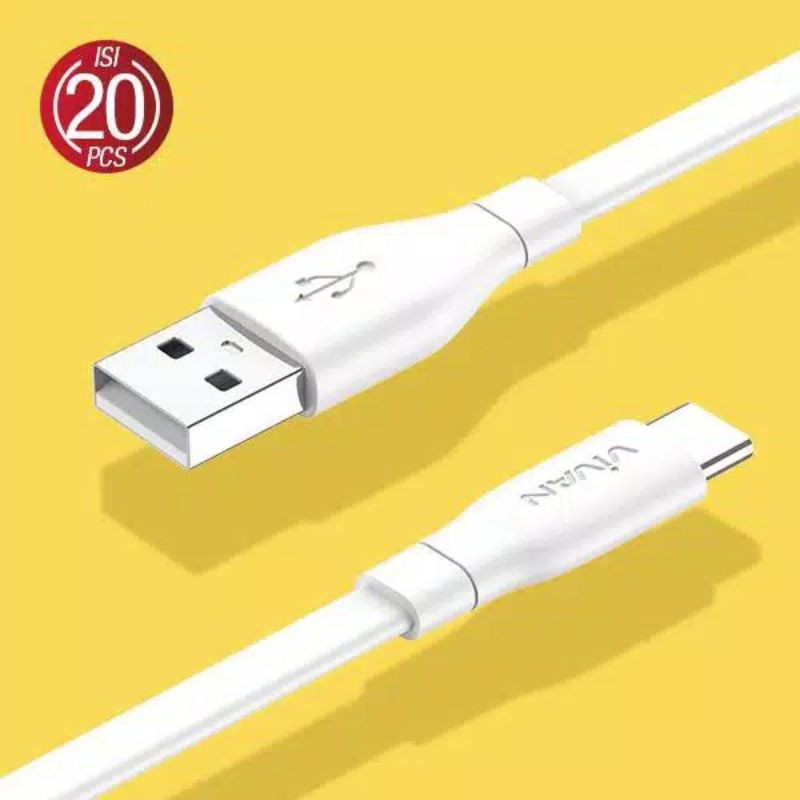 1 kaleng kabel data vivan cbc100s type c 2,4a 2.4a 2a usb isi 20 pcs asli original vivan cbc 100s