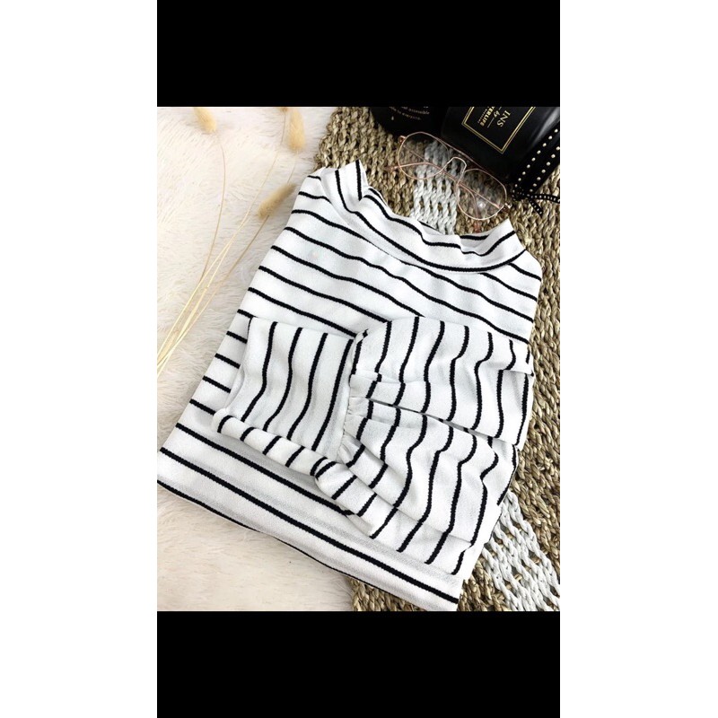 blouse stripe balon