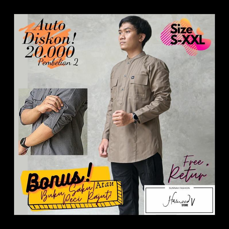 UPDATE S-XXL KURTA ELBRUS LONG SLEEVE BUNAYYA PANJANG OUTDOOR OXFORD SOLID KOKO COWOK PALING MURAH