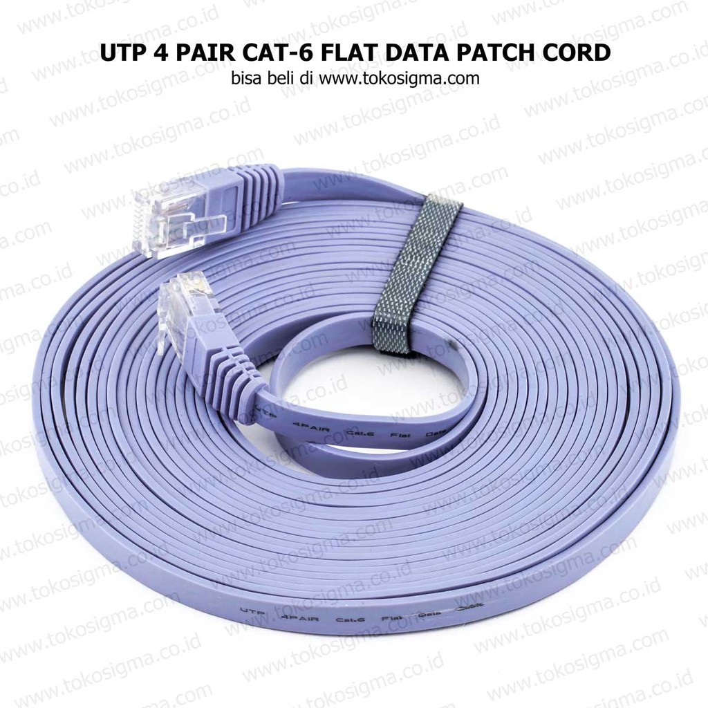 KABEL LAN  5 Meter ETHERNET RJ-45 PACTH CORD CAT-6 FLAT